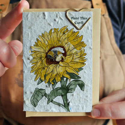 Mini Card - Bee & Sunflower