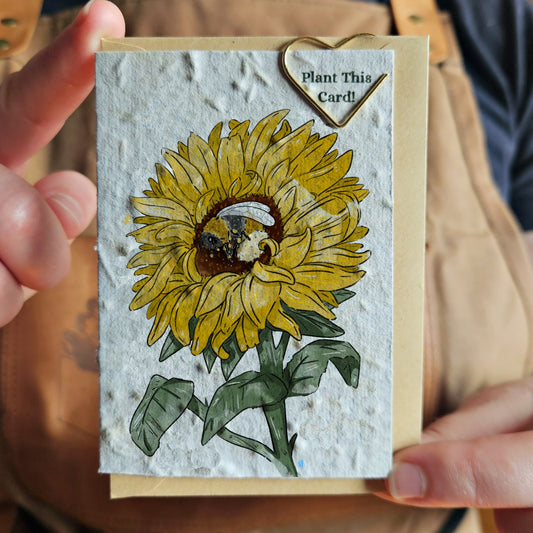 Mini Card - Bee & Sunflower